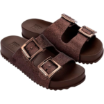 Chinelo Slide Zaxy Feminino Glitter Fivelas Conforto Original Leve