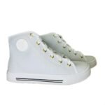 Tenis Feminino Botinha Moleca Branco Cano Alto Confortavel Original - Imagem 5