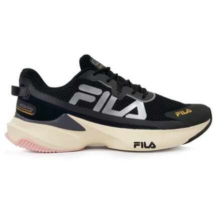 Tênis Fila Recovery Feminino Esportivo Corrida Original – Preto/Cinza/Rosa, 34