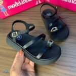 Sandália Molekinha Infantil Menina Confortável Coração Dourado - Imagem 6