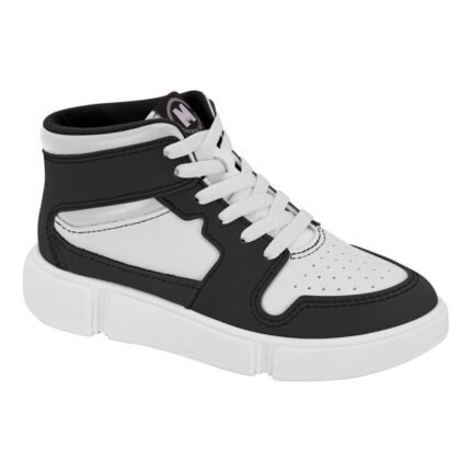 Tênis Molekinho Infantil Menino Cano Alto Casual Esportivo Original – Branco/Preto, 27