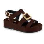 Sandália Feminina Moleca Plataforma Flatform Conforto Fivela Dourada - Imagem 2
