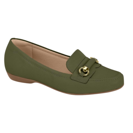 Mocassim Modare Feminino Ultraconforto Detalhe Dourado Original – Oliva, 34