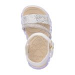 Sandalia Infantil Papete Menina Branca e Rose Brilho com LED Kids Strass Glitter Promocao - Imagem 7