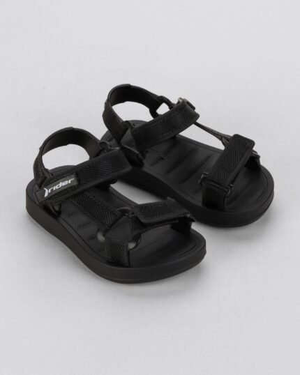 Sandália Rider Free Style II Papete Baby Tiras Ajustáveis Velcro Conforto Original – Preto, 17/18