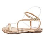 Sandália  Rasteira Feminina Vizzano  Flat Tiras Strass Metalizada Conforto - Imagem 6