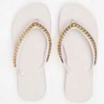 Chinelo Feminino Petite Jolie Plataforma Tira Corrente Metalizada Fresh Up PJ7592