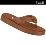 Chinelo Vizzano Feminino Dedo Rasteira Conforto Metalizado Casual - Imagem 2