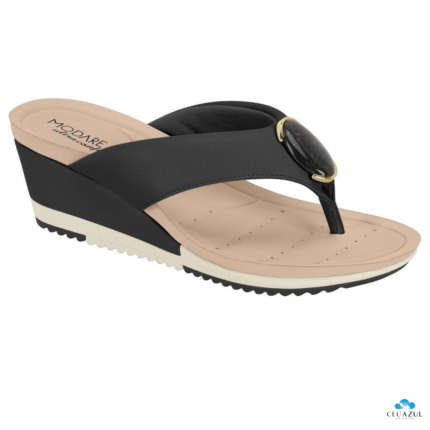 Chinelo Modare Feminino Pedraria Ultraconforto – Preto 01, 34