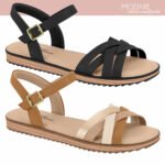Sandália Feminina Casual Modare Ortopédica Rasteira Fivela Trançada