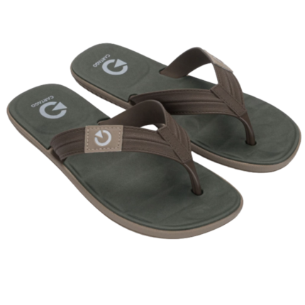 Chinelo Cartago Aspen Dedo Masculino Conforto Casual – Bege Marrom Verde, 37/38