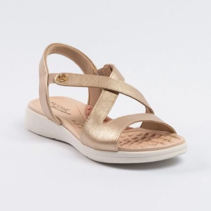 Sandália Modare Feminina Tiras Cruzadas Ultra Conforto Original – Dourado, 34
