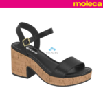 Sandália Moleca Feminina Anabela Plataforma Meia Pata Cortiça