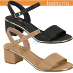 Sandália Beira Rio Feminina Salto Bloco Detalhe Dourado Conforto Original - Imagem 9