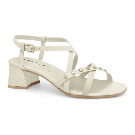 Sandália Ramarim Feminina Salto Bloco Tiras Spikes Conforto Original – COCONUT, 34