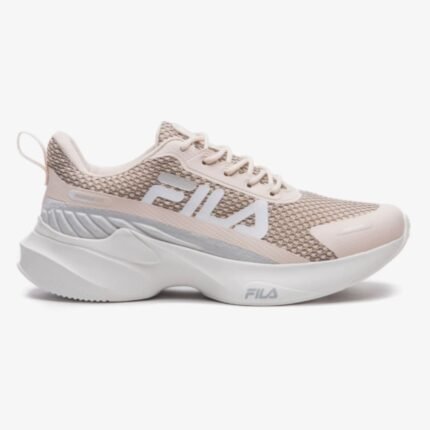 Tênis Fila Progress Lite Feminino Esportivo Original – Rose Claro/Cinza Gelo/Branco, 33