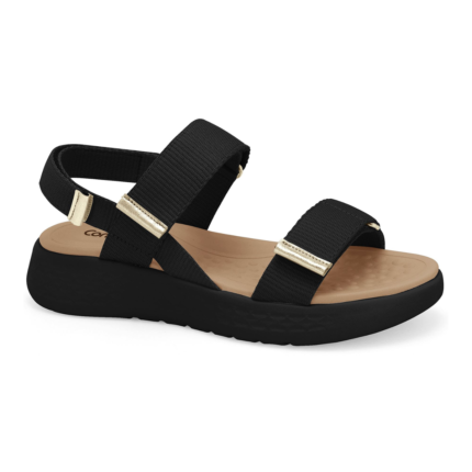 Sandália Feminina Comfortflex Casual  Leve Confortável – Preto, 34