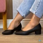 Sapato Scarpin Beira Rio Femino Salto Baixo Bloco Conforto - Imagem 4