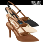 Scarpin  Feminino Vizzano Salto Fino Fivela Dourada - Imagem 10