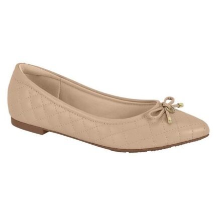 Sapatilha Modare Feminina Bico Fino Matelassê Ultra Conforto Original – Bege, 34