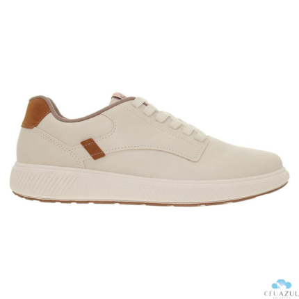 Tênis Masculino BR Sport Casual Confortável Estiloso Leve – Branco OFF Caramelo, 37