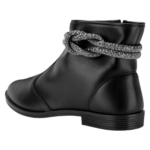 Bota Feminina Moleca Cano Curto Preta Cordão Brilhante Design Elegante - Imagem 4