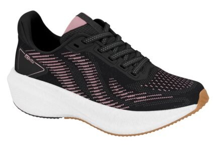 Tênis Feminino Actvitta Plataforma Conforto Caminhada Academia Original – Preto/Rosa, 34