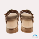 Chinelo Slide Moleca Feminino Plataforma Fivelas Douradas Conforto - Imagem 8