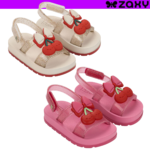 Sandália Zaxynina Cherry Infantil Feminina Frutas Glitter Conforto