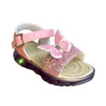 Sandalia Infantil Papete Menina Rosa e Branco com LED Pisca Pisca Borboleta - Imagem 3