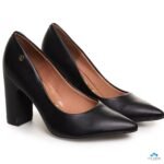 Scarpin Vizzano Feminino Salto Bloco Bico Fino Conforto Original - Imagem 3