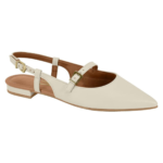 Sapato Feminino Vizzano Slingback Bico Fino Rasteiro Tira Conforto - Imagem 2
