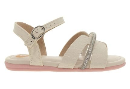 Sandália Molekinha Infantil Menina Brilho Glitter Conforto Original – Branco Holografico, 17