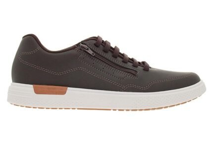 Tênis Masculino BR Sport Casual Zíper Lateral Conforto Original – Café, 37