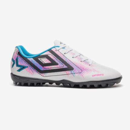 Chuteira Umbro Society Masculina Heatmap Campo Sintético Conforto Original – Branco Azul, 37