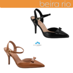 Sapato Beira Rio Feminino Salto Alto Fino Bico Laço Conforto Original - Imagem 8