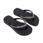 Chinelo Feminino Petite Jolie Plataforma Tira Corrente Metalizada Fresh Up PJ7592 - Imagem 8