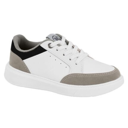 Tênis Molekinho Infantil Menino Casual Conforto Original – Branco Cinza Preto, 27