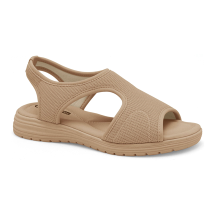 Sandália Comfortflex Calce Fácil Elástico Ortopédica Conforto Macia – Caqui, 34