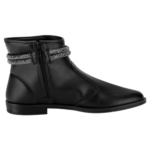 Bota Feminina Moleca Cano Curto Preta Cordão Brilhante Design Elegante - Imagem 2