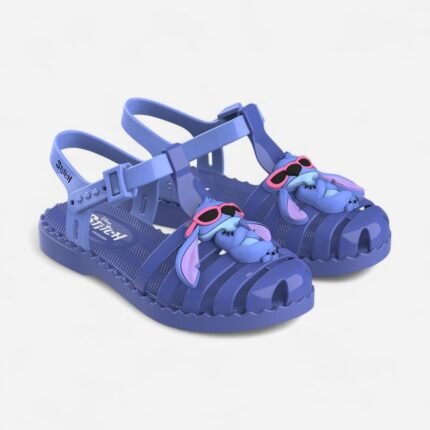 Sandália Grendene Kids Infantil Feminino Stitch Disney Glitter Confortável – Azul, 25
