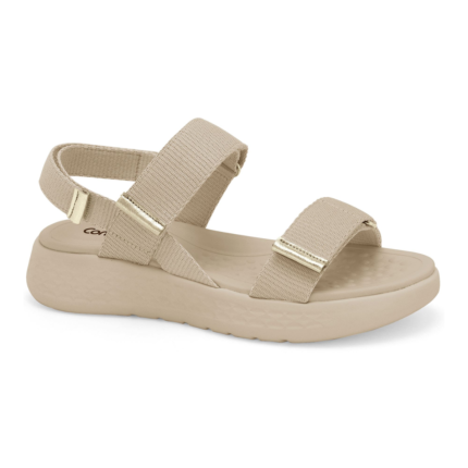 Sandália Feminina Comfortflex Casual  Leve Confortável – Almond, 34