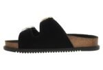 Chinelo Papete Beira Rio Feminino Slide Duas Fivelas Metalizadas Camurça - Imagem 7