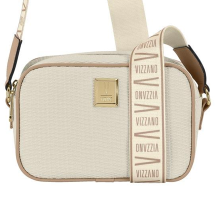 Bolsa Feminina Vizzano Tira Transversal Tecido Fashion Zíper – Branco OFF