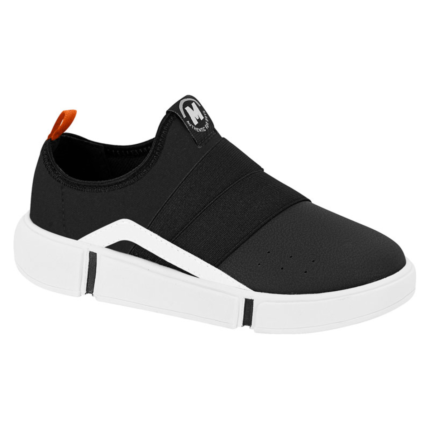 Sapatênis Molekinho Infantil Menino Slip On Calce Fácil Conforto Original – Preto Branco, 27