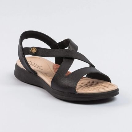 Sandália Modare Feminina Tiras Cruzadas Ultra Conforto Original – Preto, 34