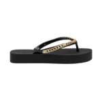 Chinelo Feminino Petite Jolie Plataforma Tira Corrente Metalizada Fresh Up PJ7592 - Imagem 5