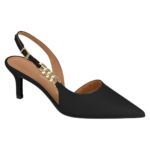 Scarpin Vizzano Feminino Slingback Bico Fino Salto Corrente Original