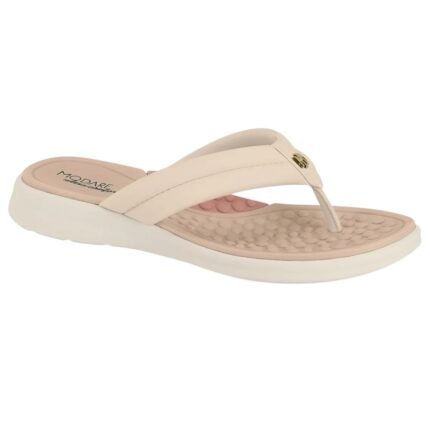 Chinelo Modare Feminino Ortopédico Anabela Ultra Conforto Original – Creme, 34
