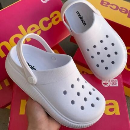 Chinelo Clog Moleca Feminino Conforto Casual Leveza Dia a Dia – Branco 99, 34